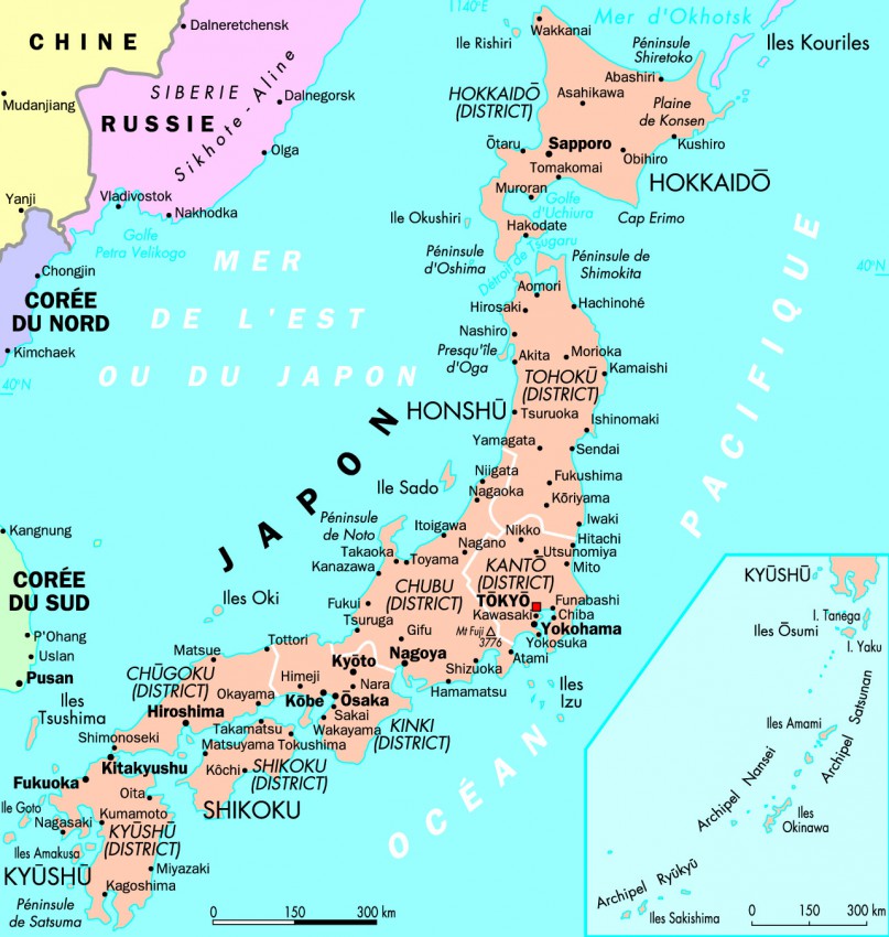carte detaillee japon