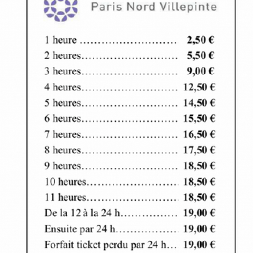 Tarif Parking Parc Des Expositions Villepinte P1